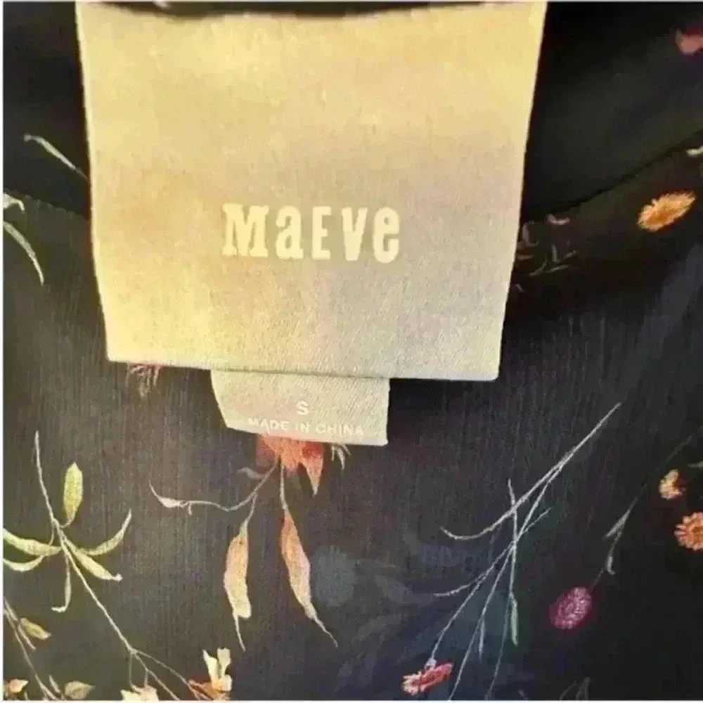Anthropologie Maeve Navy Floral Tiered Maxi Skirt Boho Cottagecore Small EUC! - Picture 5 of 7